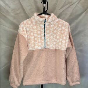 Cozy Pink and White Fleece Pullover for Kids